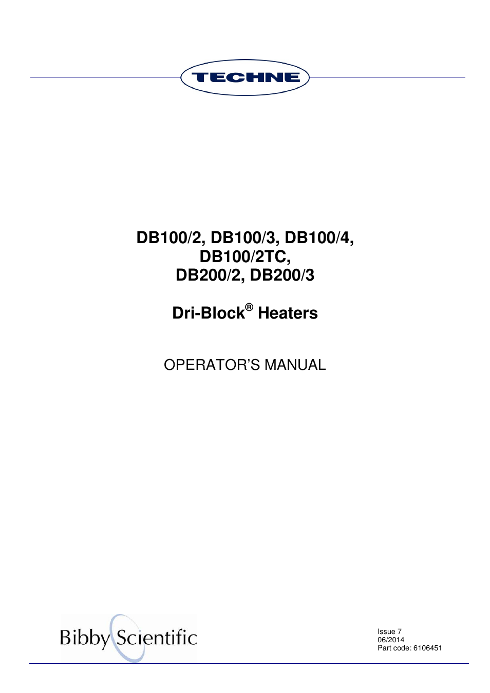 Techne DB200-3 User Manual | 30 pages
