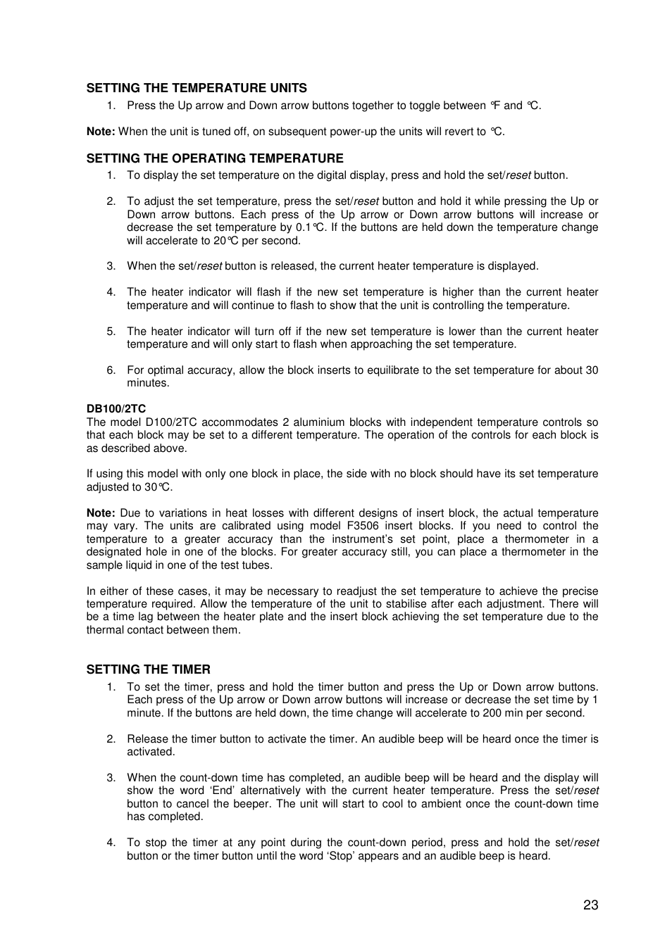 Techne DB200-3 User Manual | Page 23 / 30