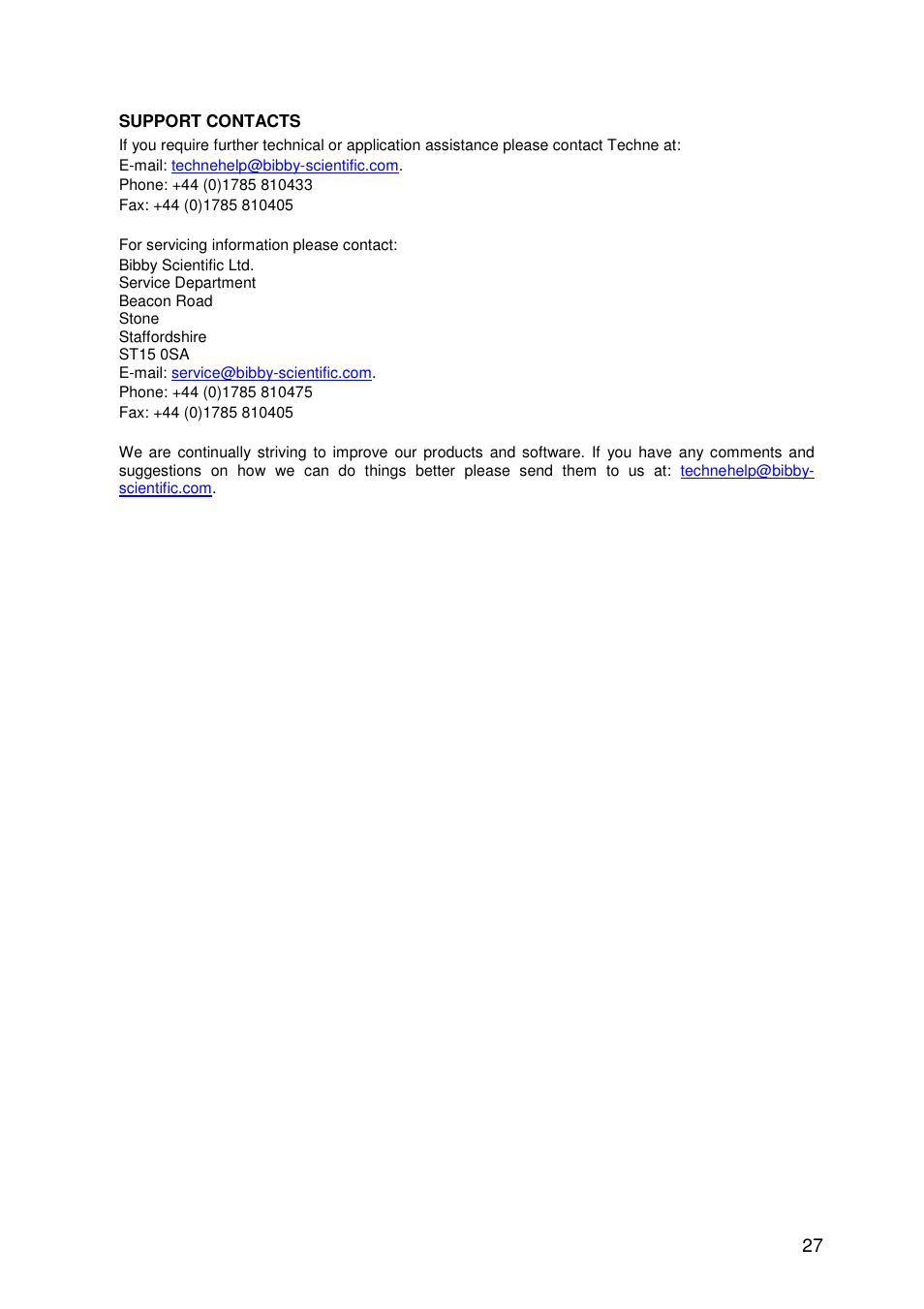 Techne DB200-3 User Manual | Page 27 / 30