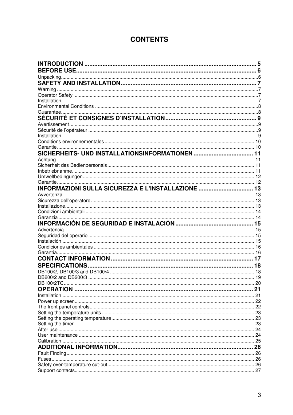 Techne DB200-3 User Manual | Page 3 / 30