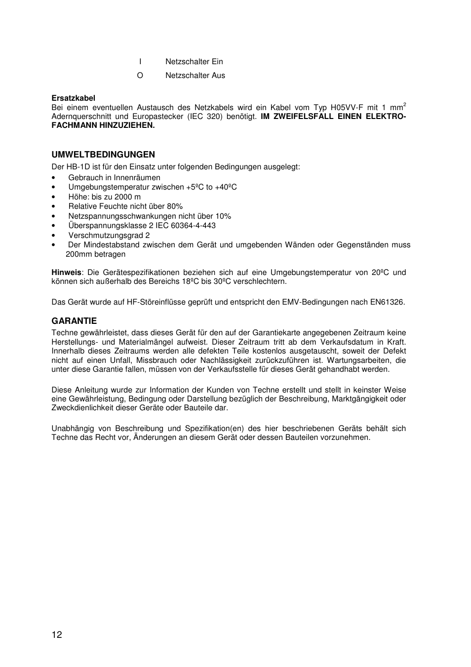 Techne HB-1D User Manual | Page 12 / 31
