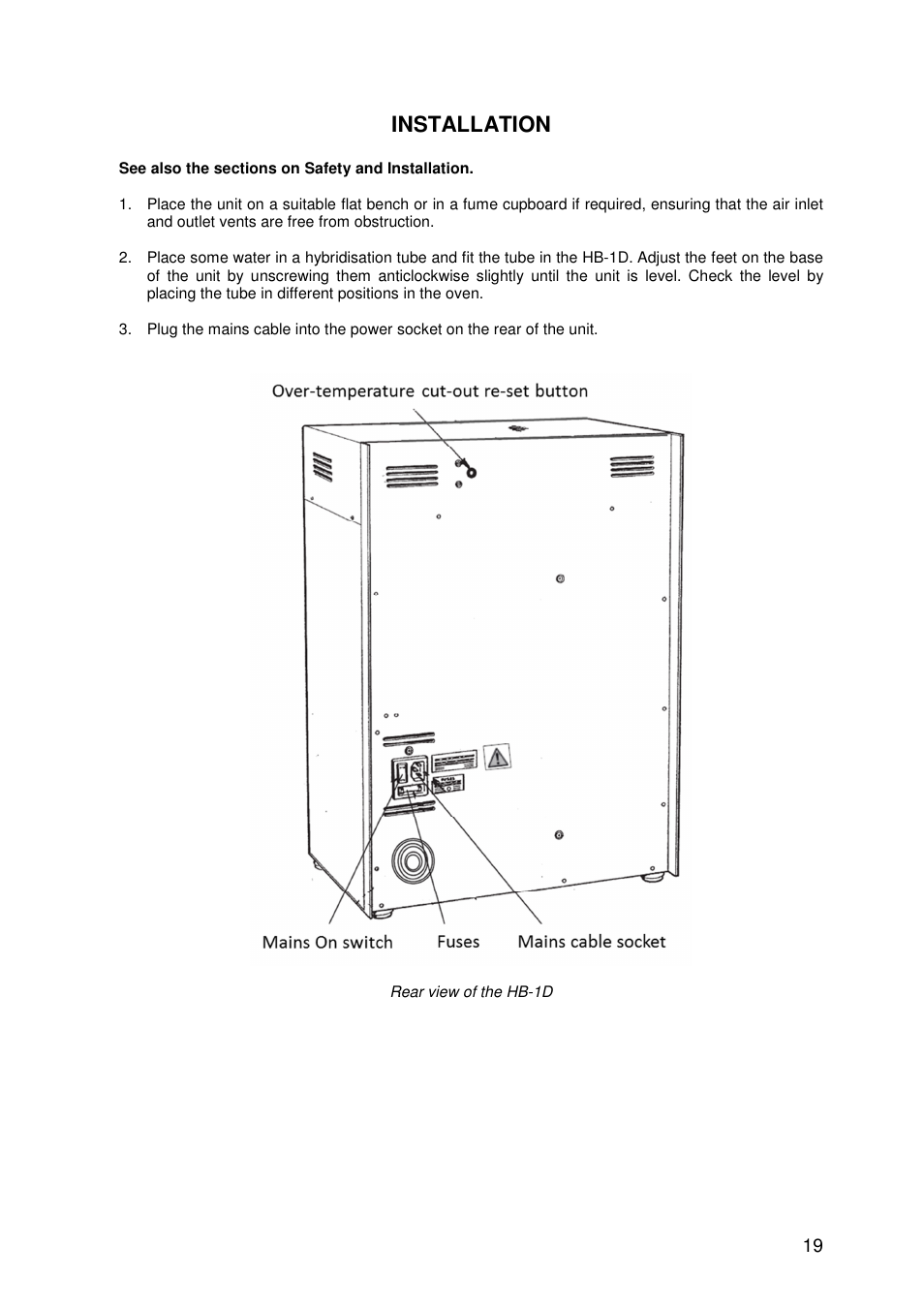 Installation | Techne HB-1D User Manual | Page 19 / 31