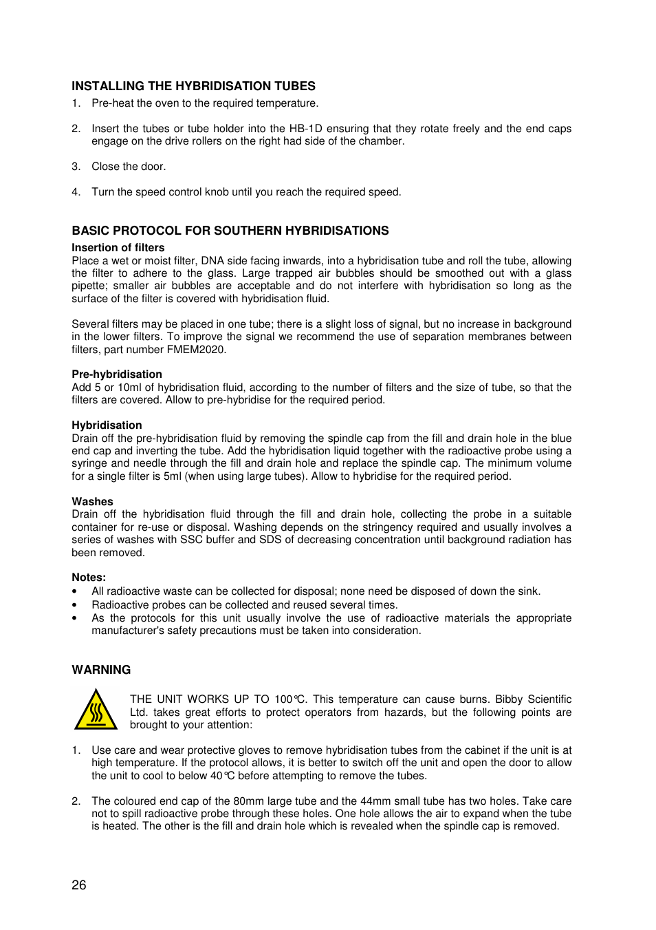 Techne HB-1D User Manual | Page 26 / 31