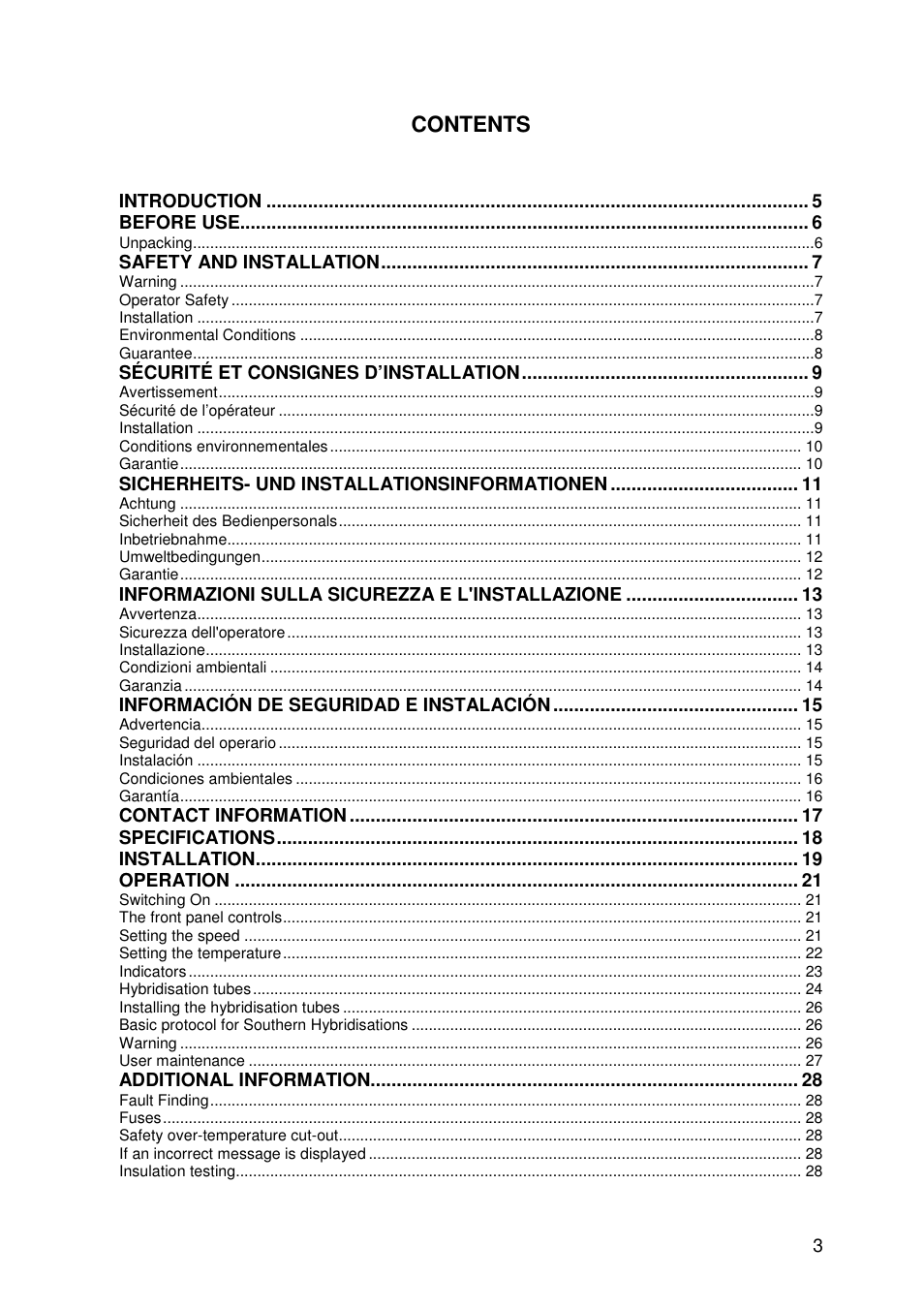 Techne HB-1D User Manual | Page 3 / 31