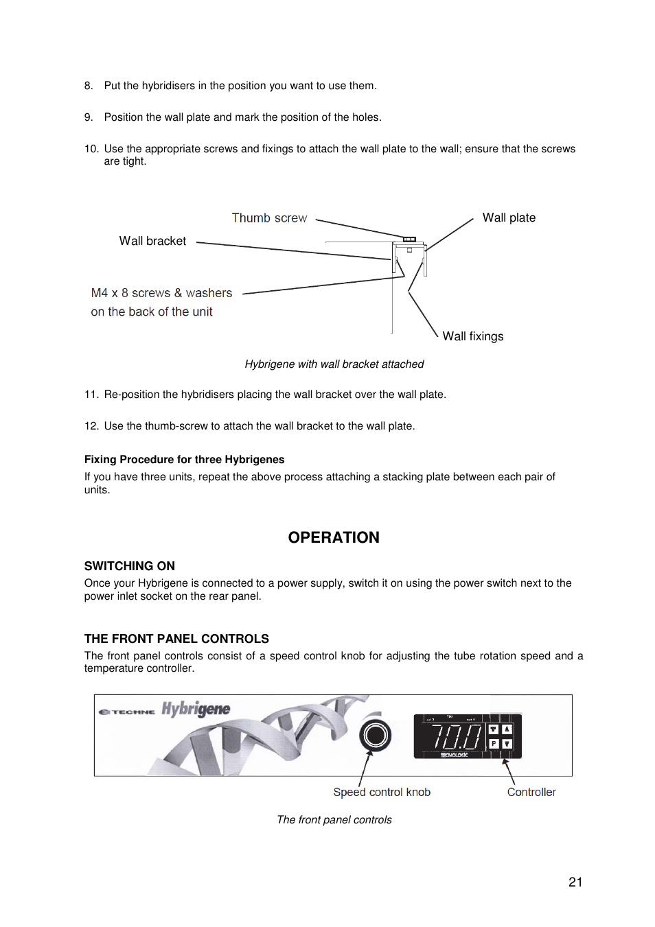 Operation | Techne Hybrigene User Manual | Page 21 / 29