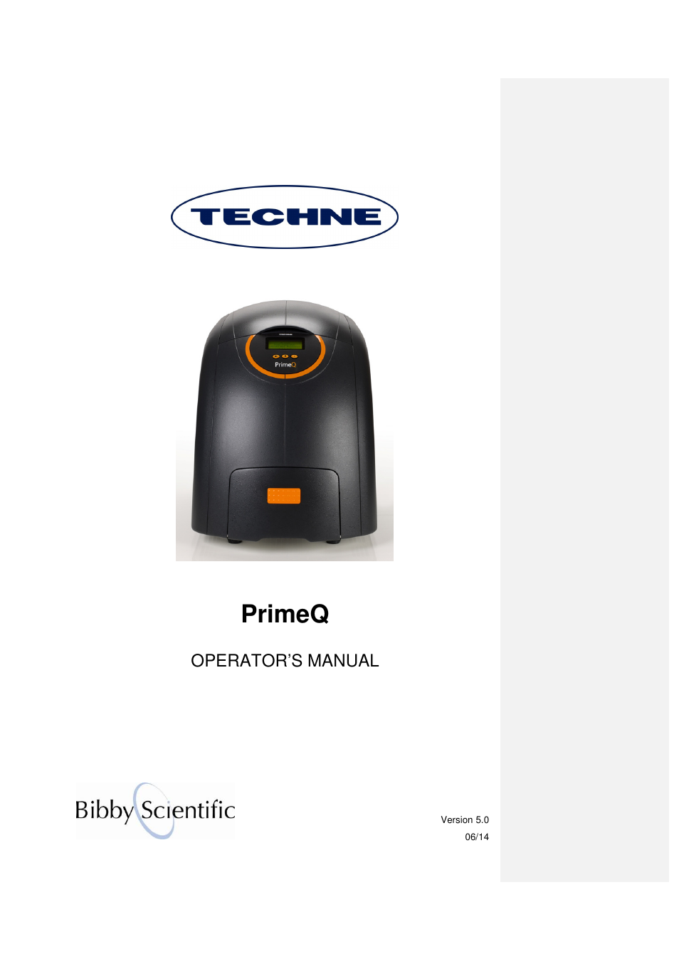 Techne PrimeQ User Manual | 181 pages