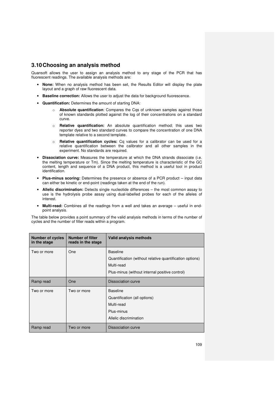 10 choosing an analysis method | Techne PrimeQ User Manual | Page 109 / 181