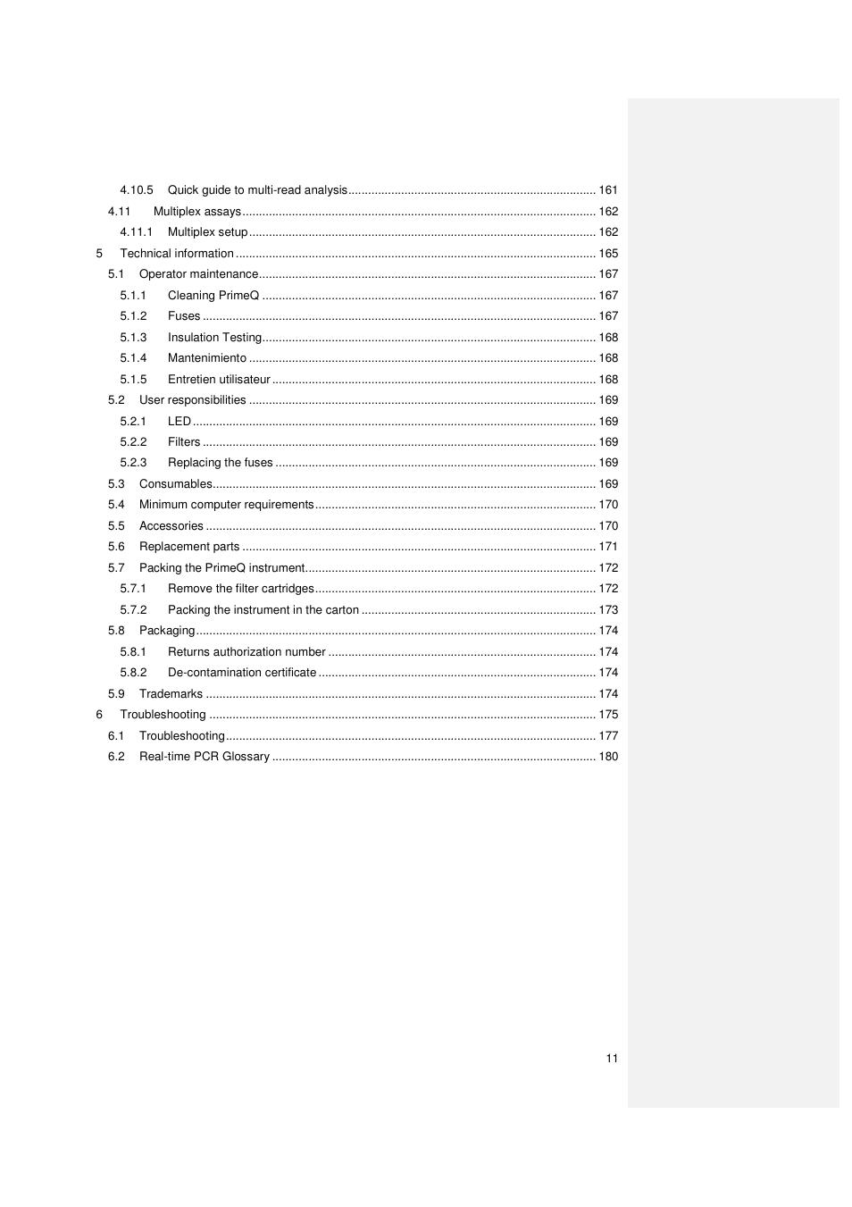 Techne PrimeQ User Manual | Page 11 / 181