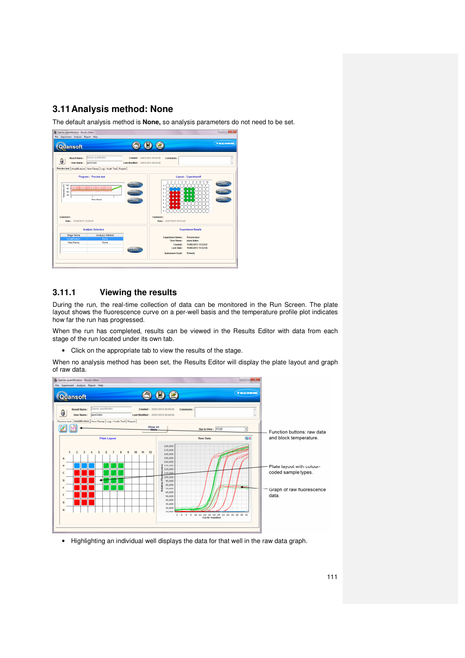 11 analysis method: none | Techne PrimeQ User Manual | Page 111 / 181