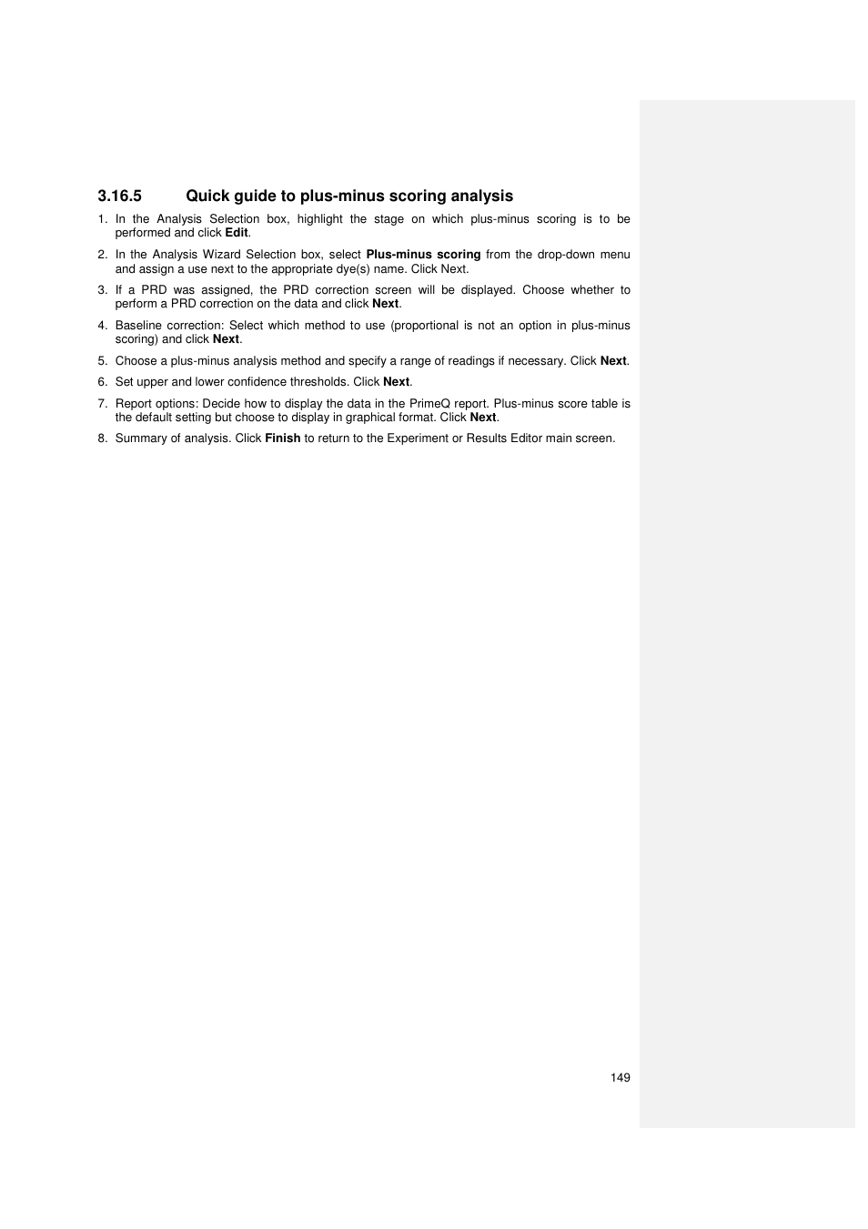 5 quick guide to plus-minus scoring analysis | Techne PrimeQ User Manual | Page 149 / 181