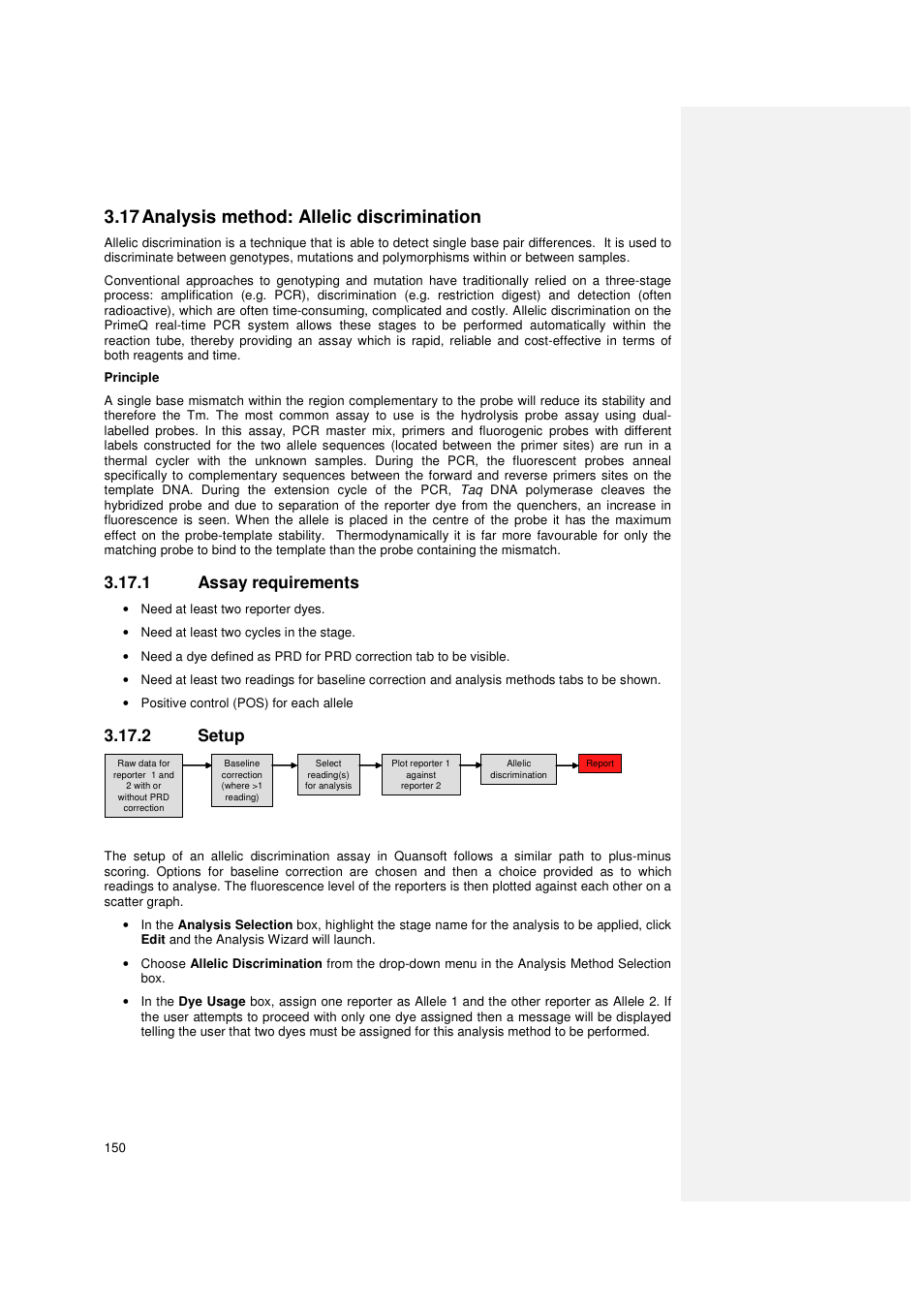 17 analysis method: allelic discrimination, 1 assay requirements, 2 setup | Techne PrimeQ User Manual | Page 150 / 181