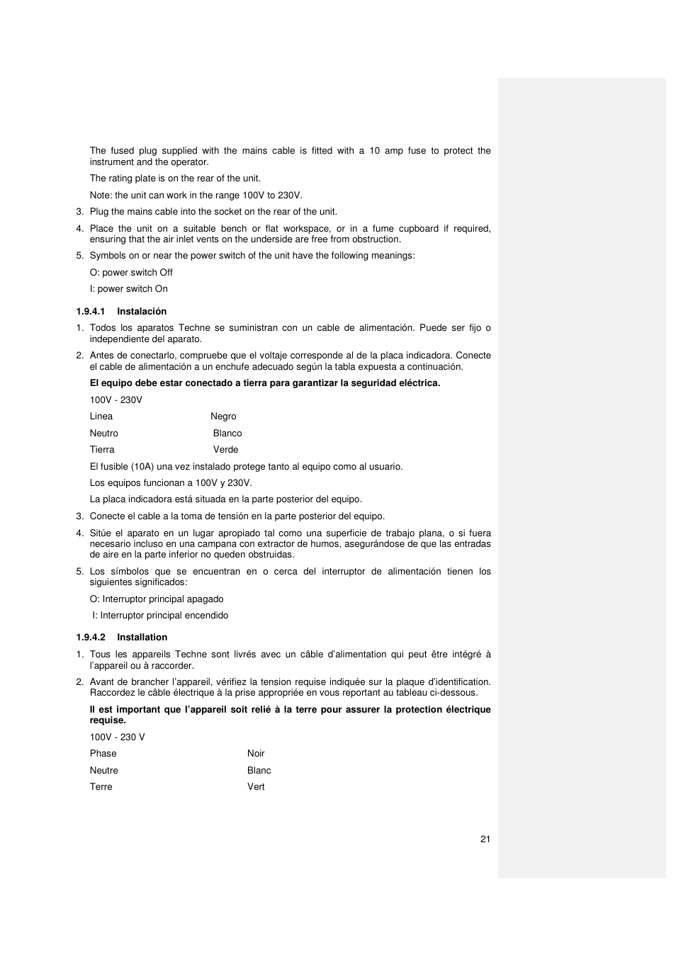 Techne PrimeQ User Manual | Page 21 / 181
