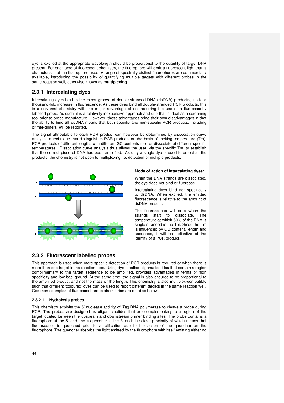 1 intercalating dyes, 2 fluorescent labelled probes | Techne PrimeQ User Manual | Page 44 / 181