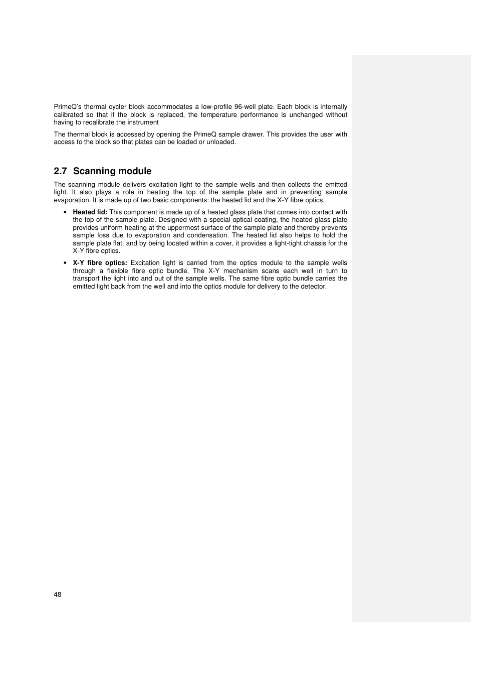 7 scanning module | Techne PrimeQ User Manual | Page 48 / 181