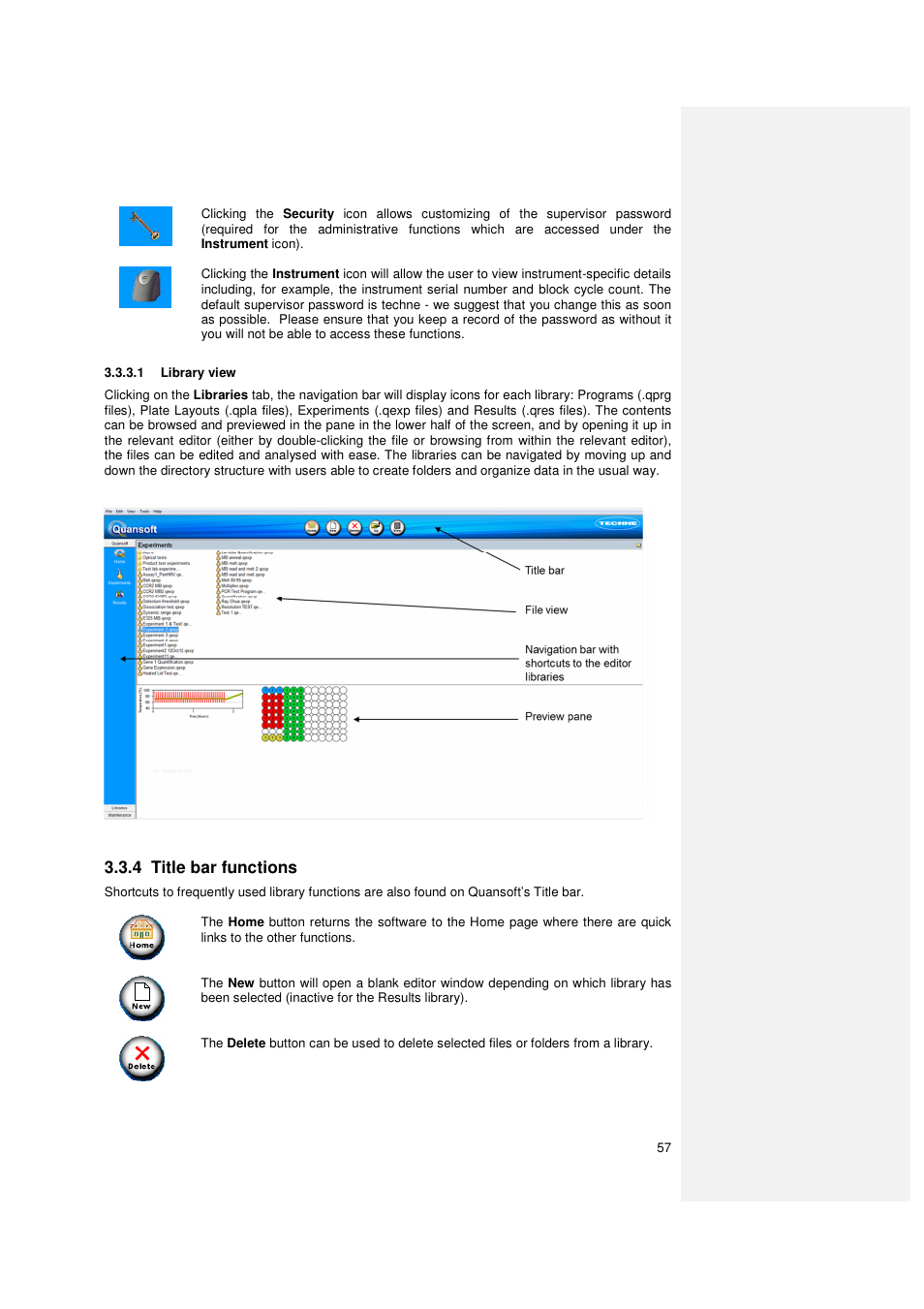 4 title bar functions | Techne PrimeQ User Manual | Page 57 / 181