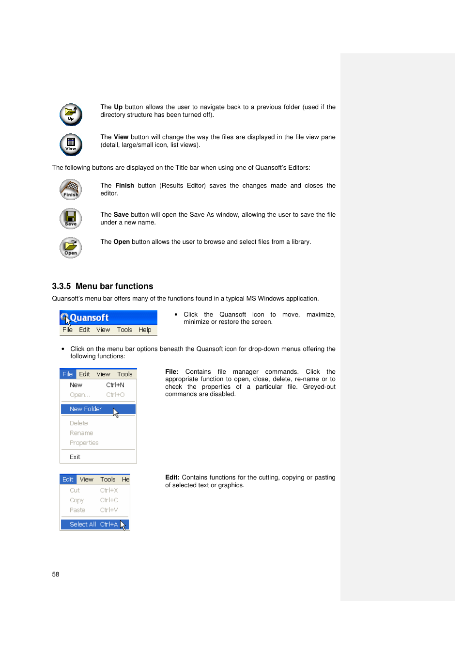 5 menu bar functions | Techne PrimeQ User Manual | Page 58 / 181