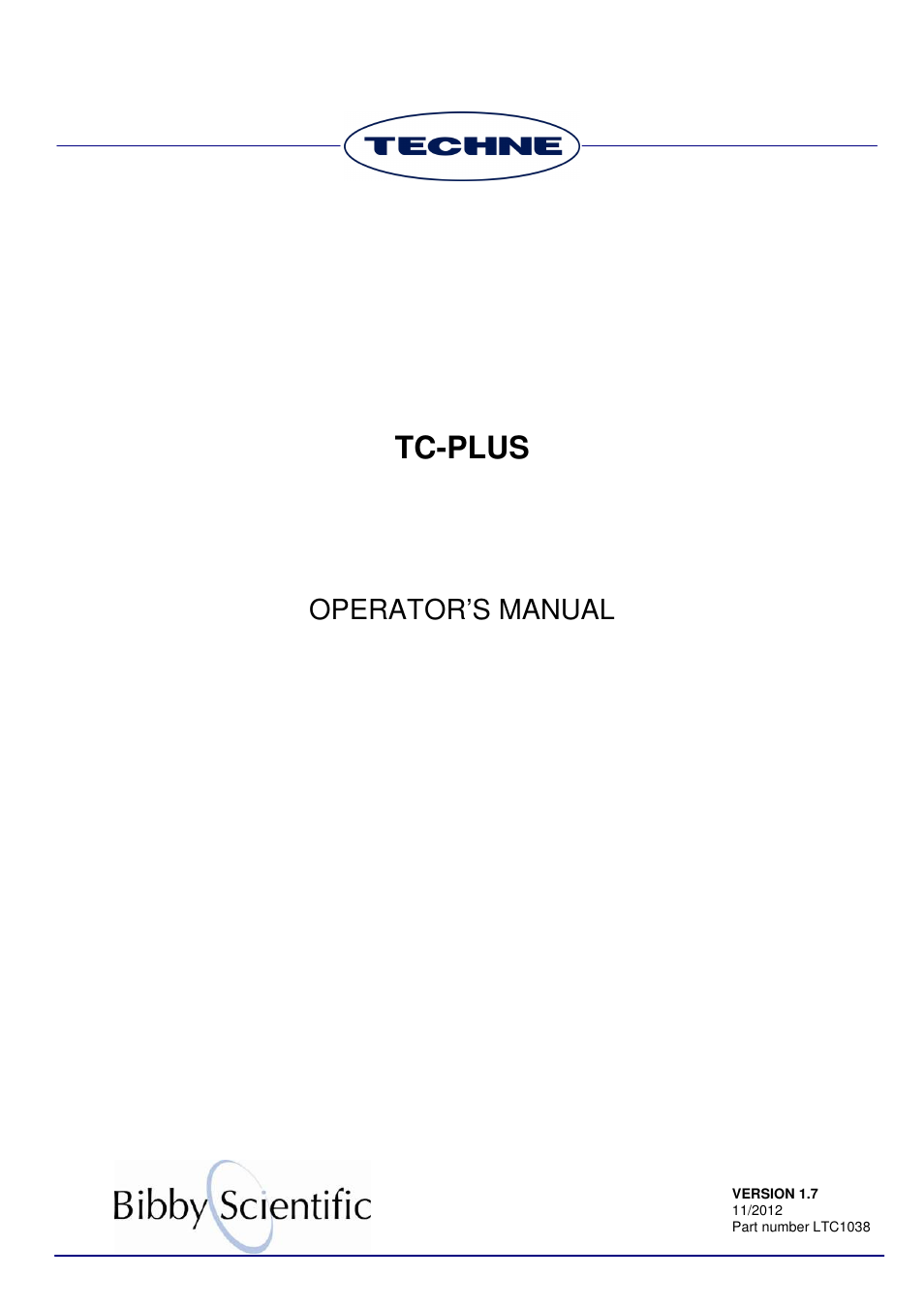 Techne TC-PLUS User Manual | 70 pages