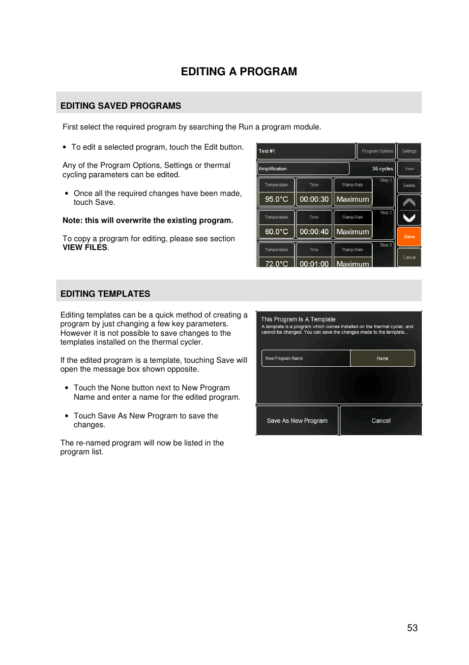 Editing a program | Techne TC-PLUS User Manual | Page 55 / 70