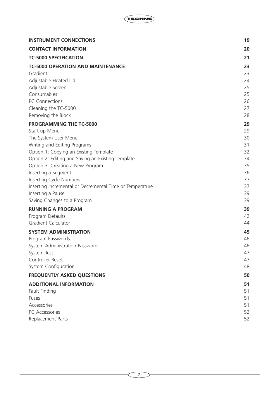 Techne TC-5000 User Manual | Page 3 / 54