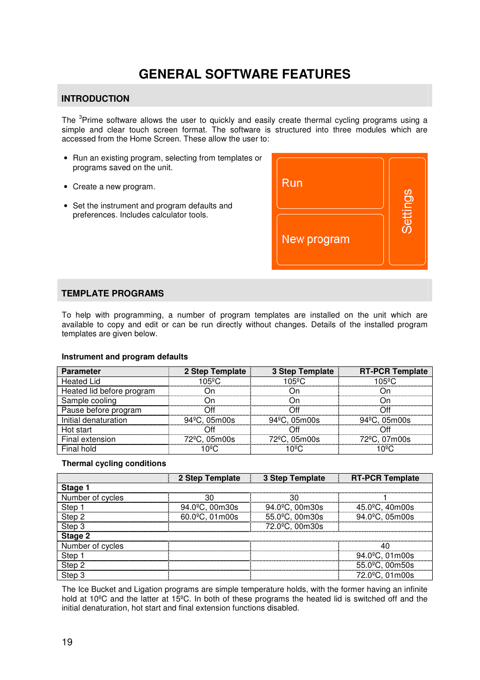 General software features | Techne 3PrimeG User Manual | Page 20 / 54