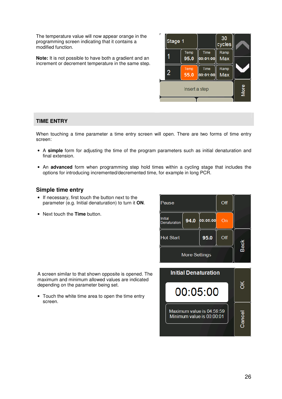 Simple time entry | Techne 3PrimeG User Manual | Page 27 / 54