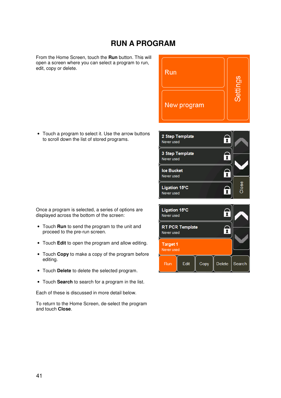 Run a program | Techne 3PrimeG User Manual | Page 42 / 54