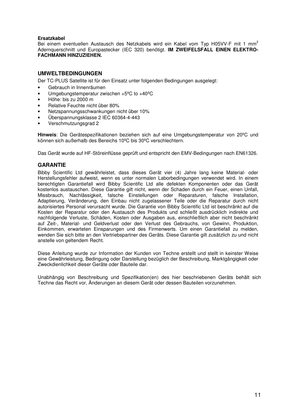 Techne TC-PLUS Satellite User Manual | Page 11 / 45