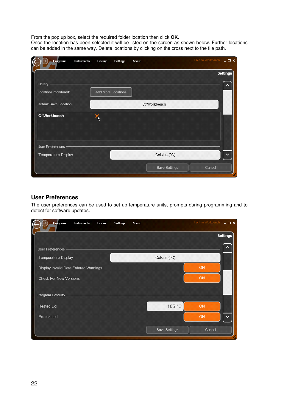 User preferences | Techne TC-PLUS Satellite User Manual | Page 22 / 45