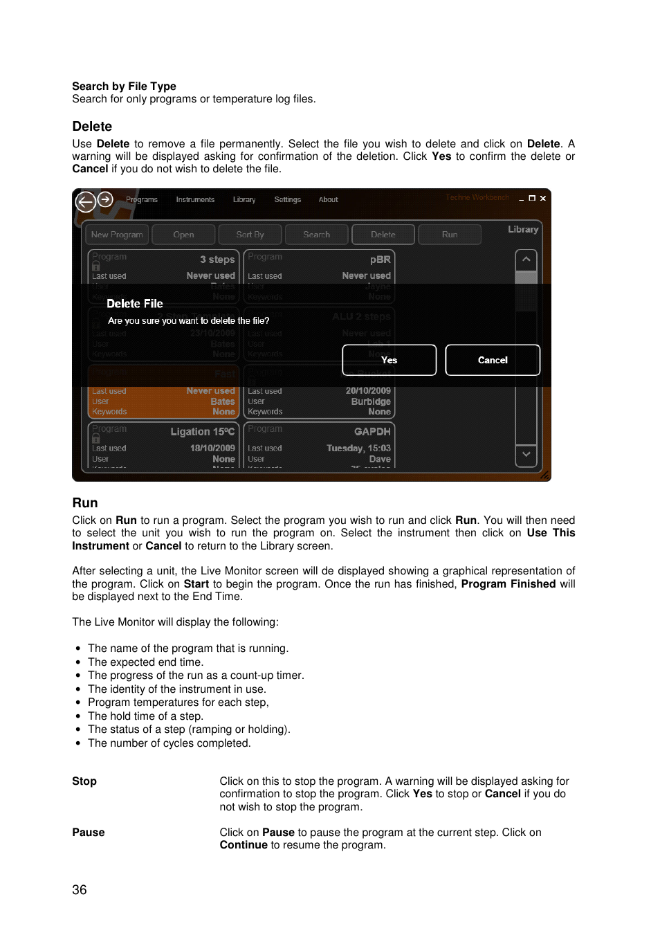 Delete | Techne TC-PLUS Satellite User Manual | Page 36 / 45