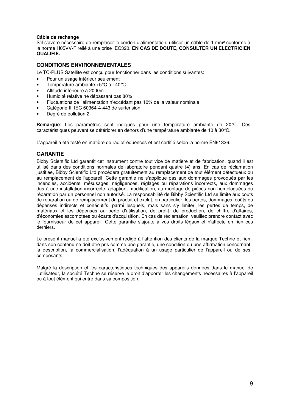 Techne TC-PLUS Satellite User Manual | Page 9 / 45