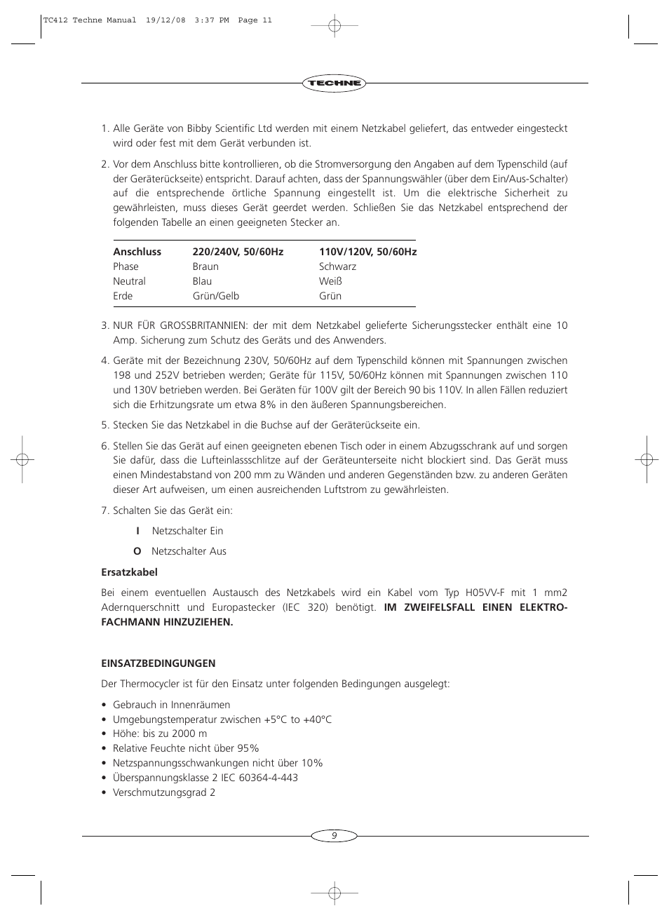 Techne TC-412 User Manual | Page 11 / 52
