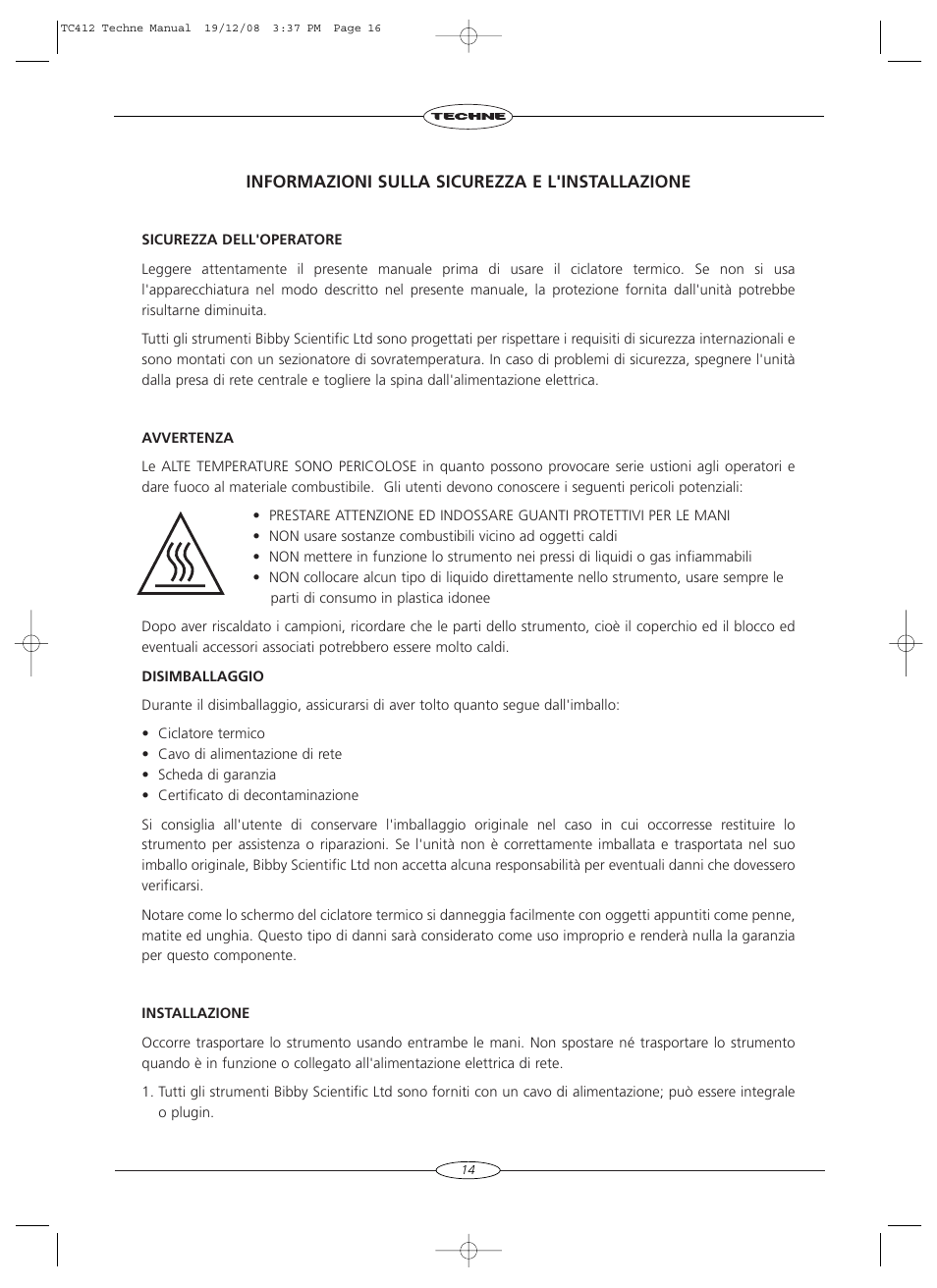 Techne TC-412 User Manual | Page 16 / 52