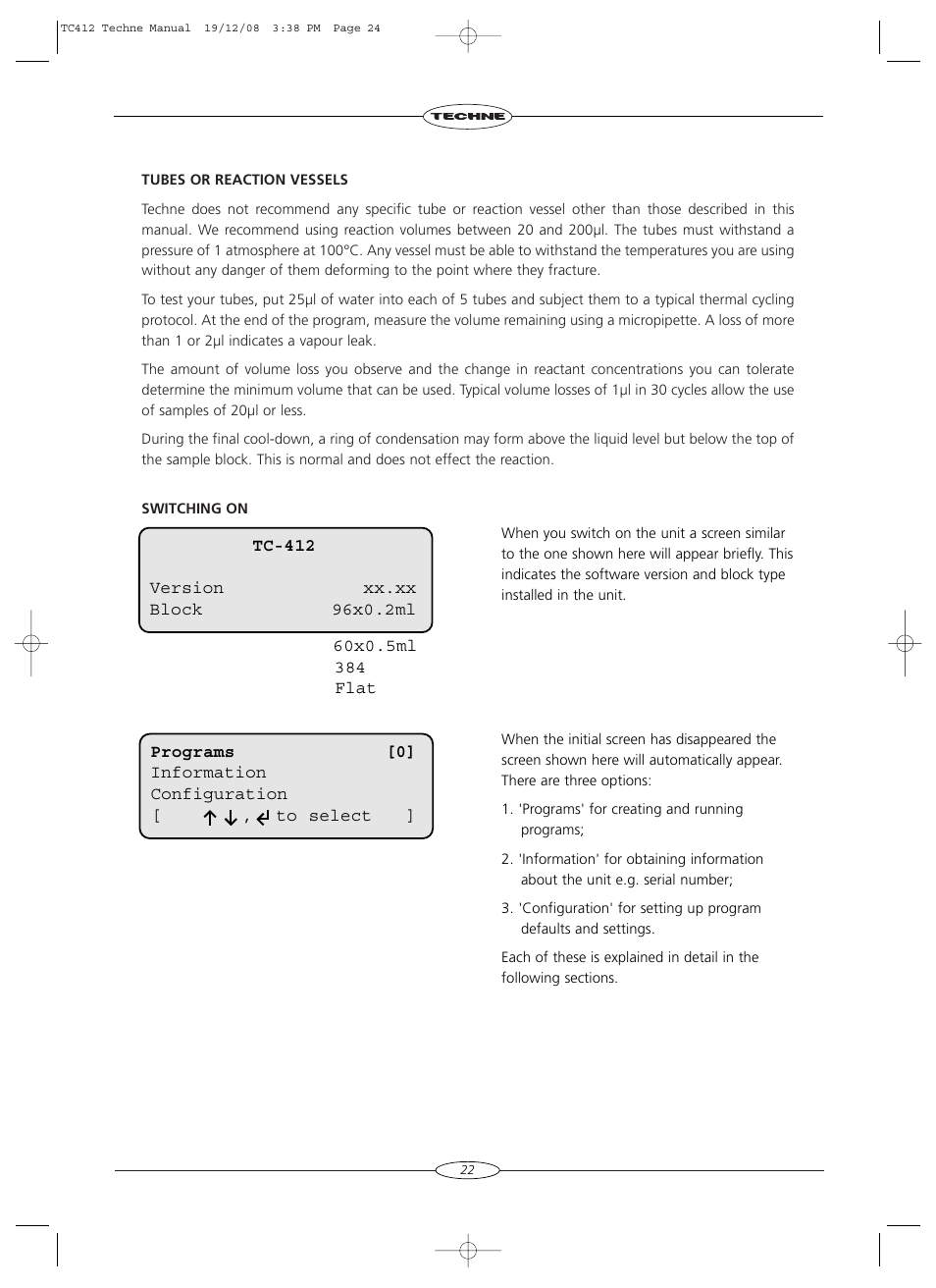 Techne TC-412 User Manual | Page 24 / 52