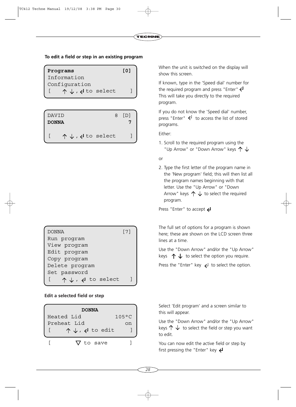 Techne TC-412 User Manual | Page 30 / 52