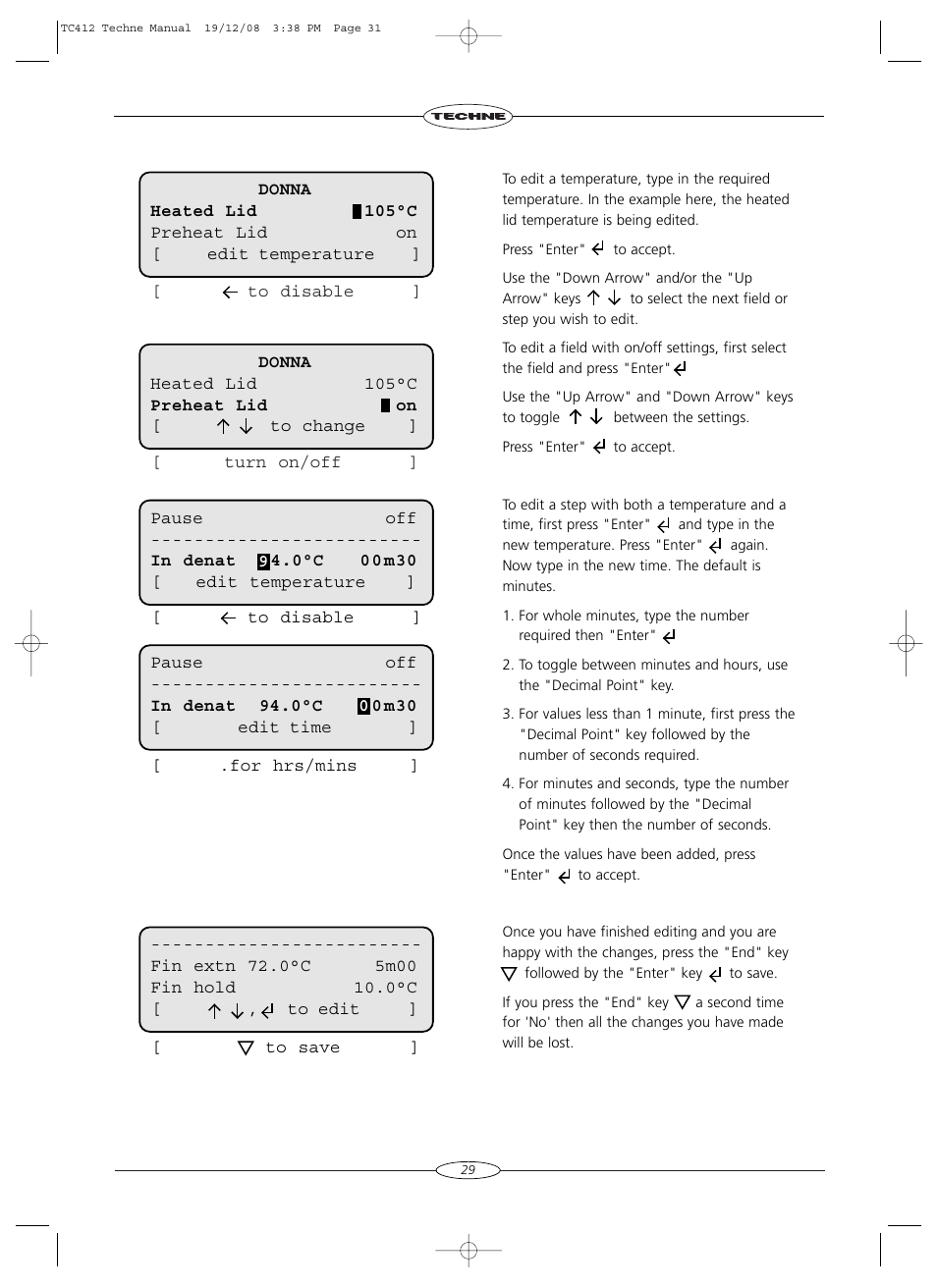 Techne TC-412 User Manual | Page 31 / 52