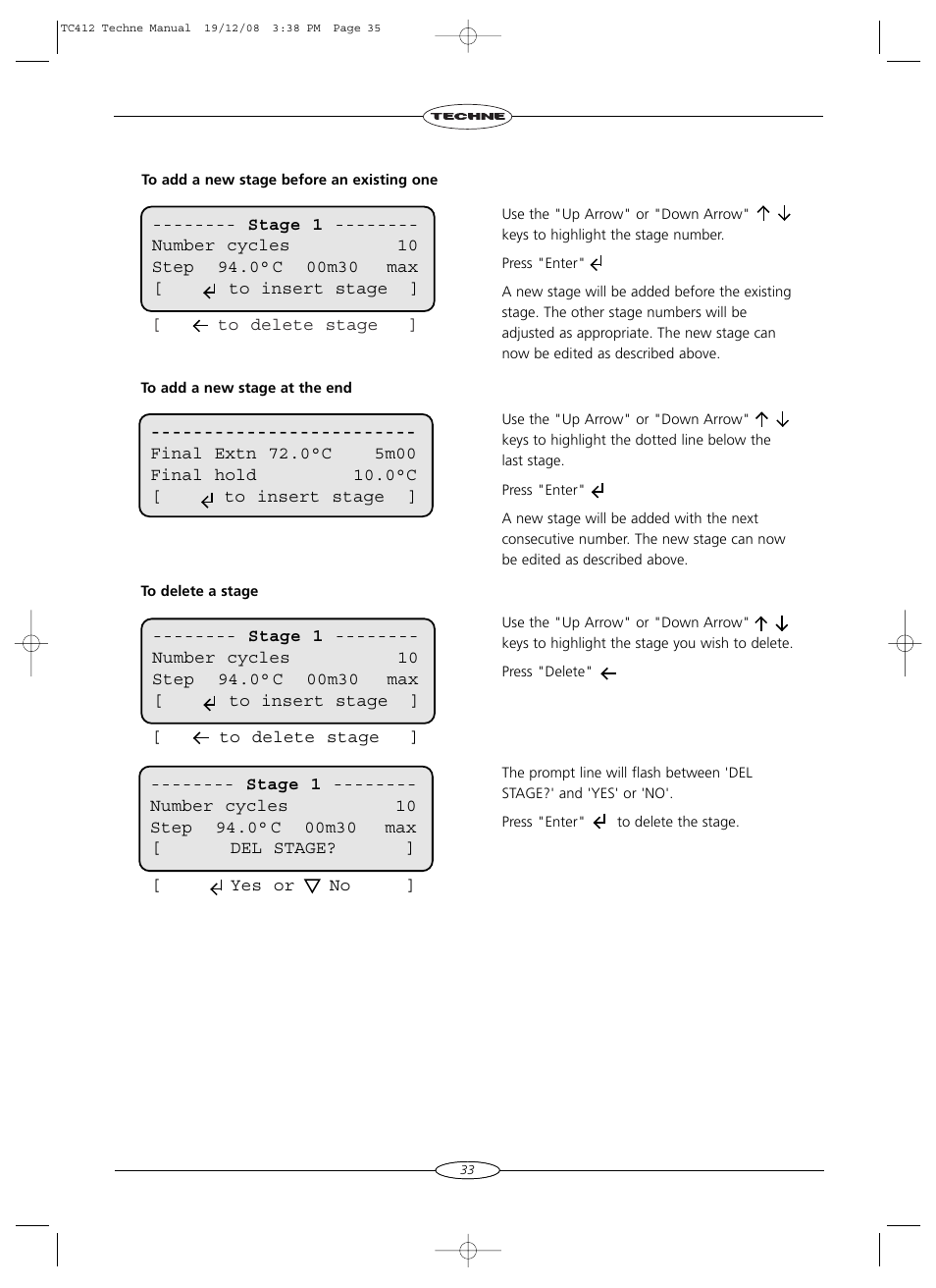 Techne TC-412 User Manual | Page 35 / 52