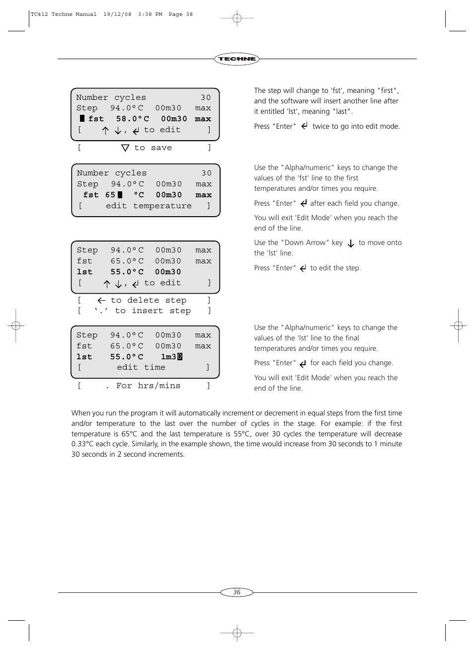 Techne TC-412 User Manual | Page 38 / 52