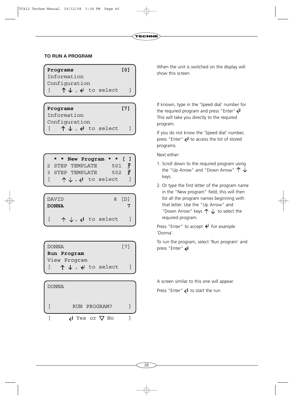 Techne TC-412 User Manual | Page 40 / 52