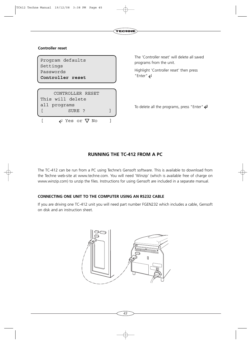 Techne TC-412 User Manual | Page 45 / 52