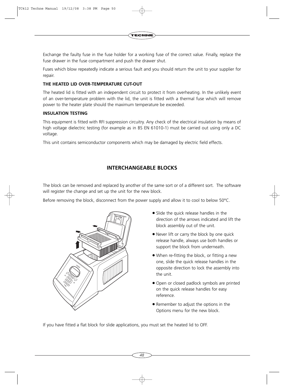 Interchangeable blocks | Techne TC-412 User Manual | Page 50 / 52