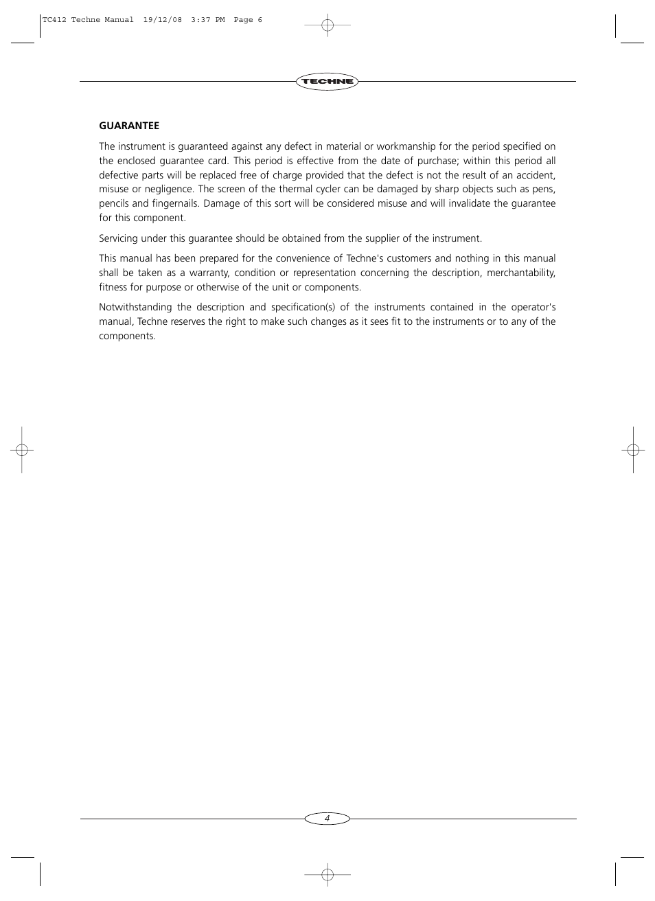 Techne TC-412 User Manual | Page 6 / 52