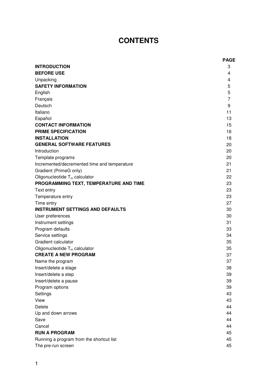 Techne PrimeG User Manual | Page 2 / 67