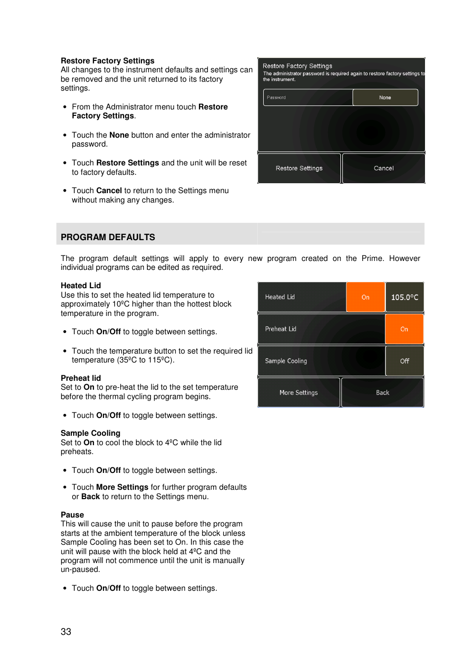 Techne PrimeG User Manual | Page 34 / 67