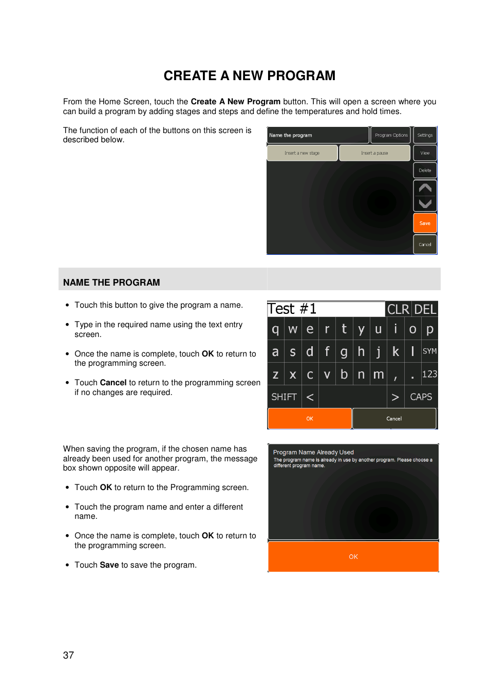 Create a new program | Techne PrimeG User Manual | Page 38 / 67