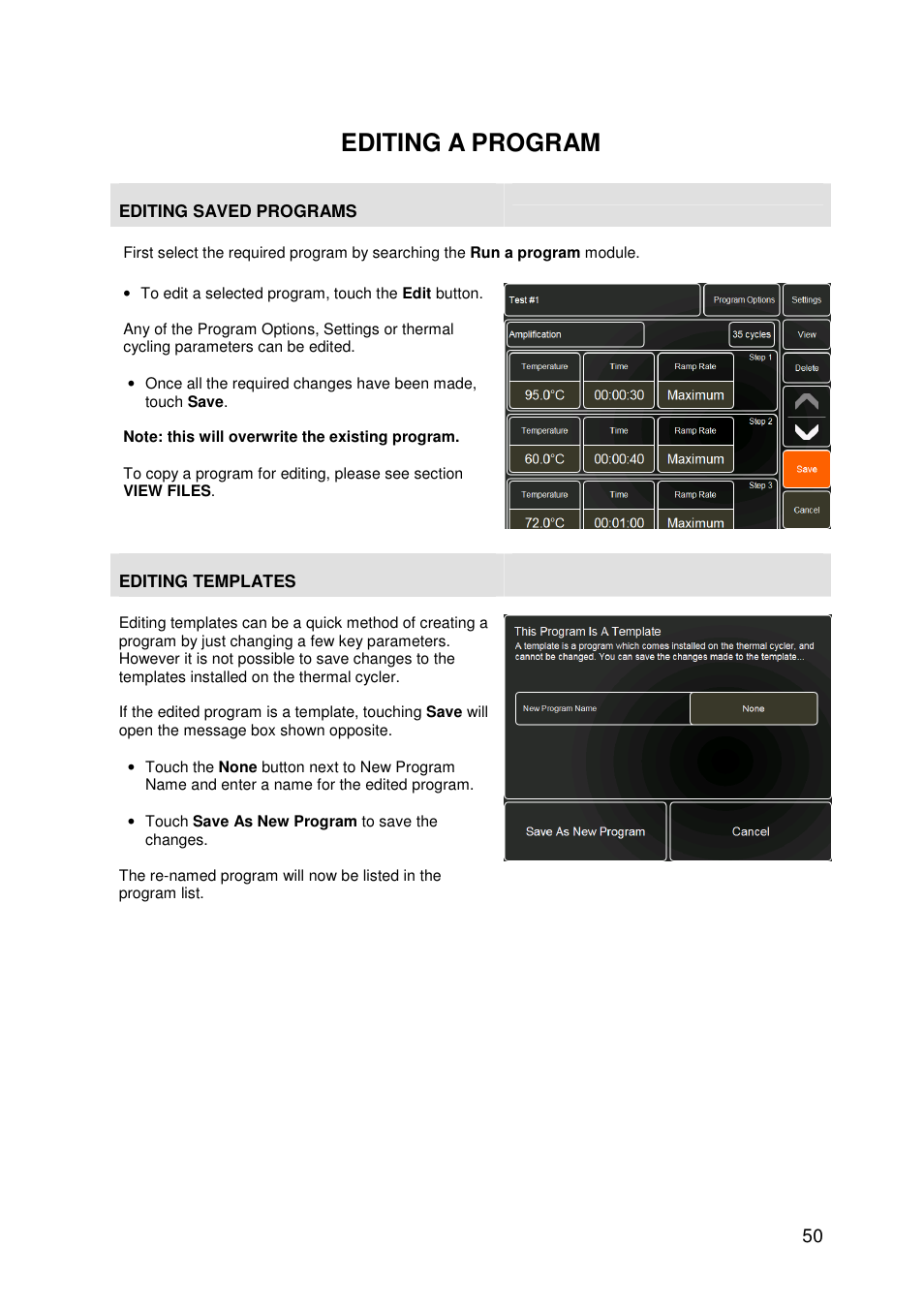 Editing a program | Techne PrimeG User Manual | Page 51 / 67