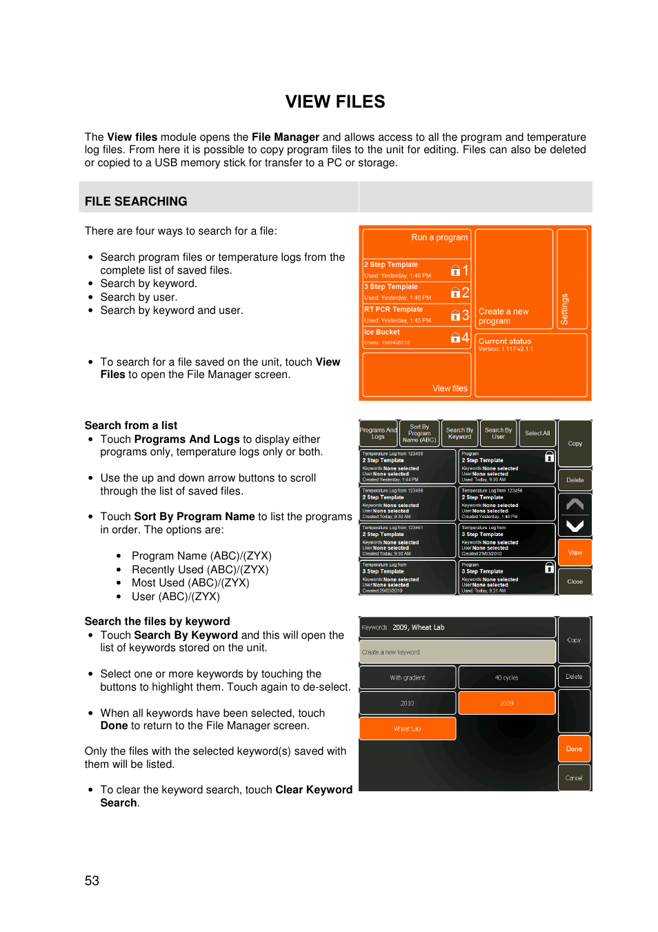 View files | Techne PrimeG User Manual | Page 54 / 67