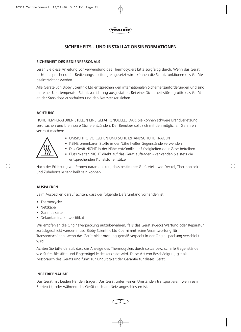 Techne TC-512 User Manual | Page 11 / 56