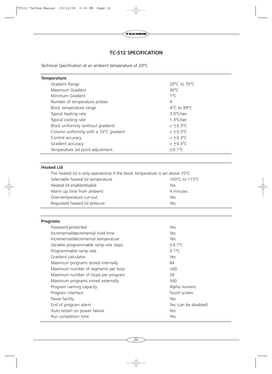 Techne TC-512 User Manual | Page 22 / 56