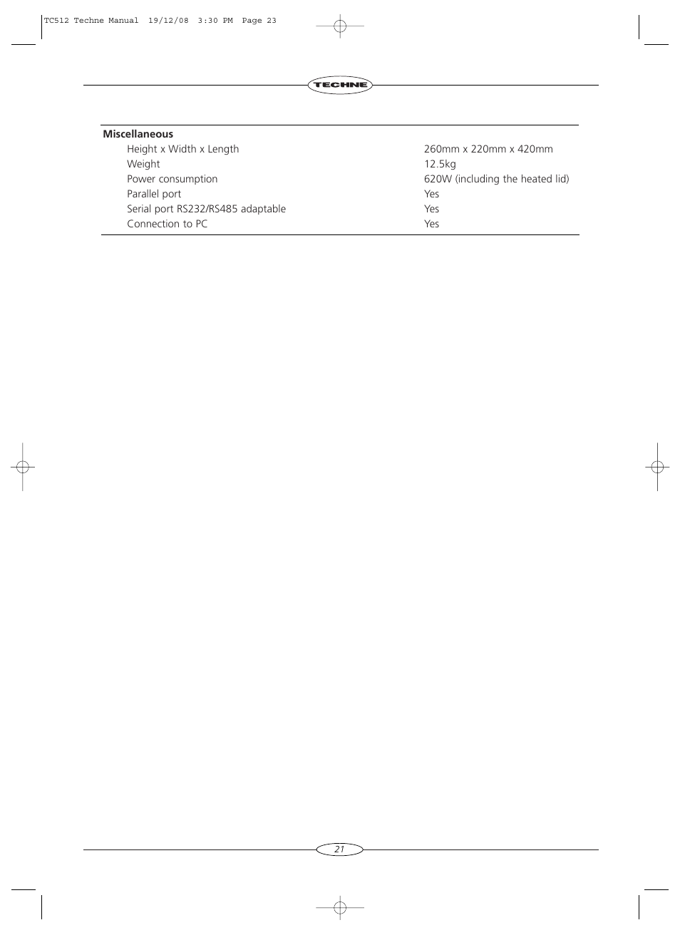 Techne TC-512 User Manual | Page 23 / 56