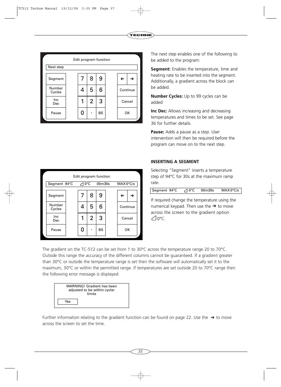 Techne TC-512 User Manual | Page 37 / 56